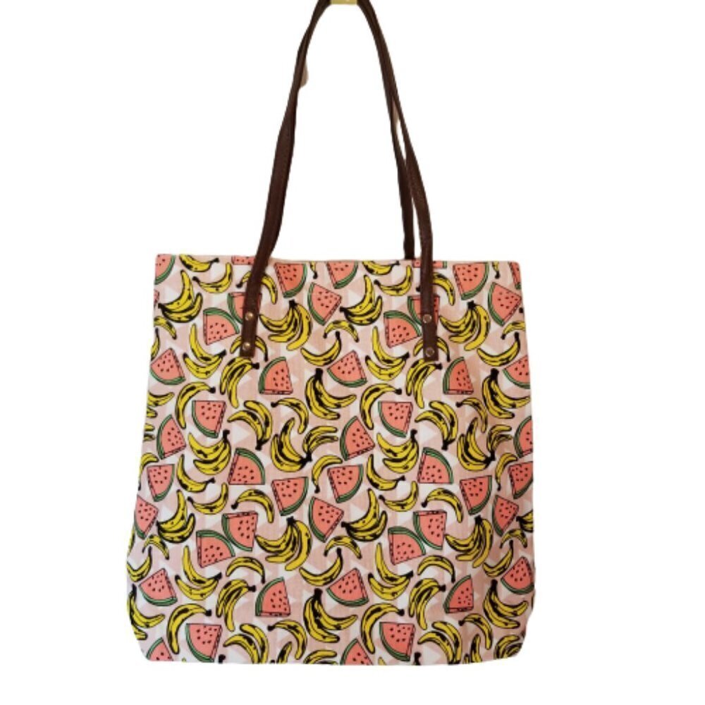 Fruit Print Canvas Tote Bag π